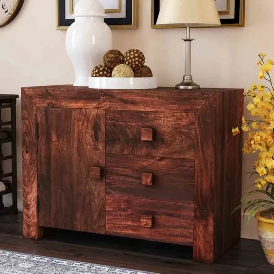 Dark Mango 3 Drawer Sideboard Toko