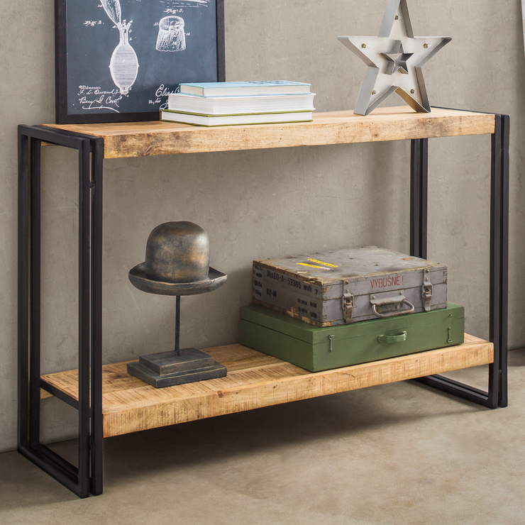 Console Table Reclaimed Wood & Metal Cosmo Industrial