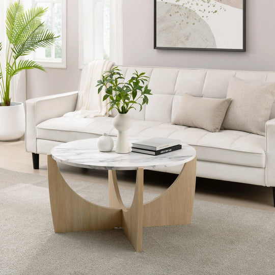 Round Coffee Table Calacatta Marble Luna