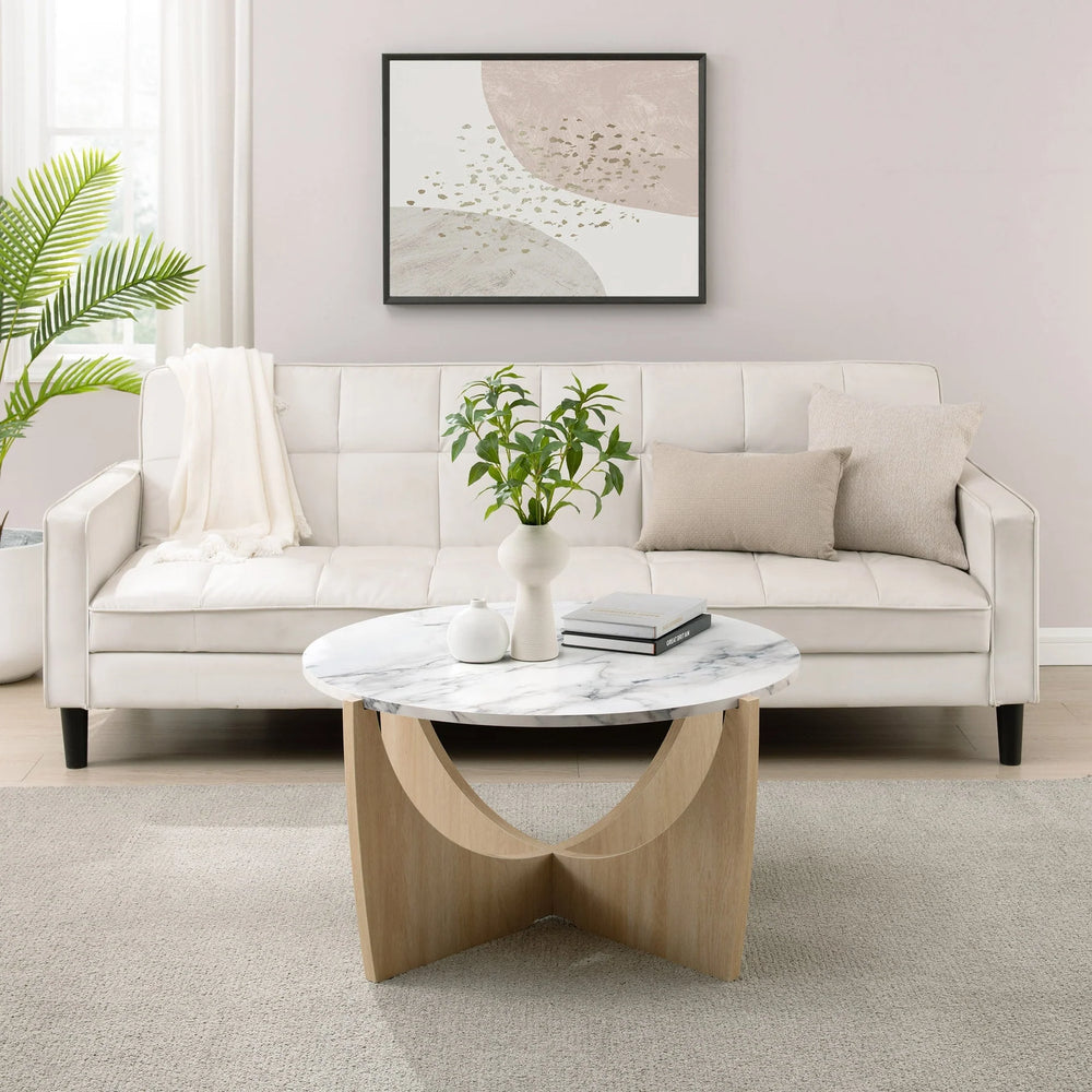 Round Coffee Table Calacatta Marble Luna