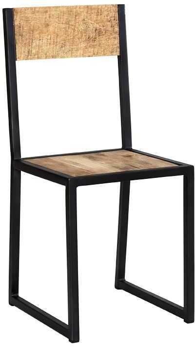 Metal & Mango Wood Dining Chair - Set of 2 Cosmo Industrial