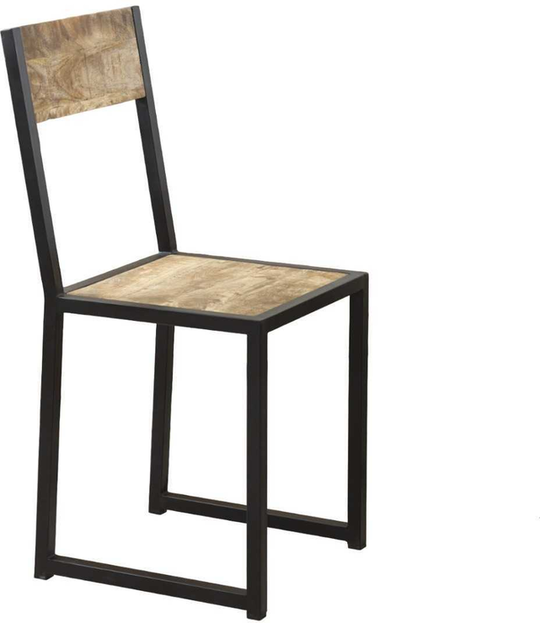 Metal & Mango Wood Dining Chair - Set of 2 Cosmo Industrial