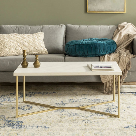 Coffee Table Gold and Marble Iddings