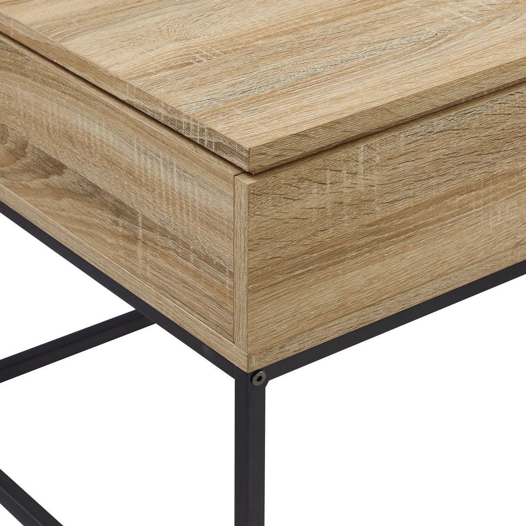 Wood and Metal Lift Top Coffee Table Natural Weddel