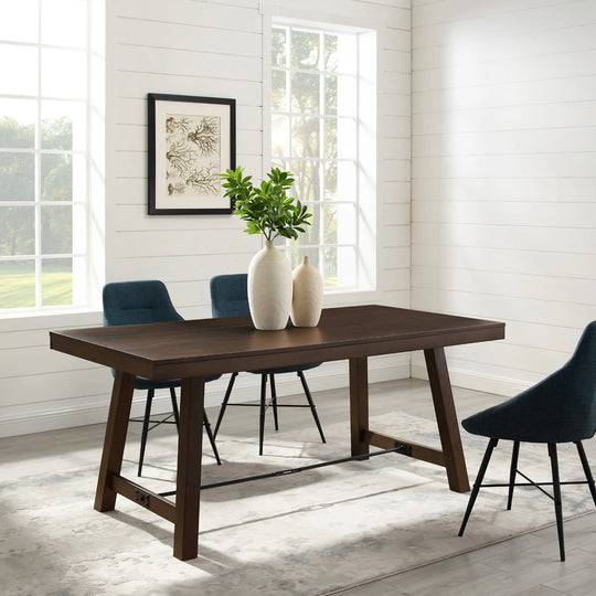 6 Seater Dining Table Brown Tierra