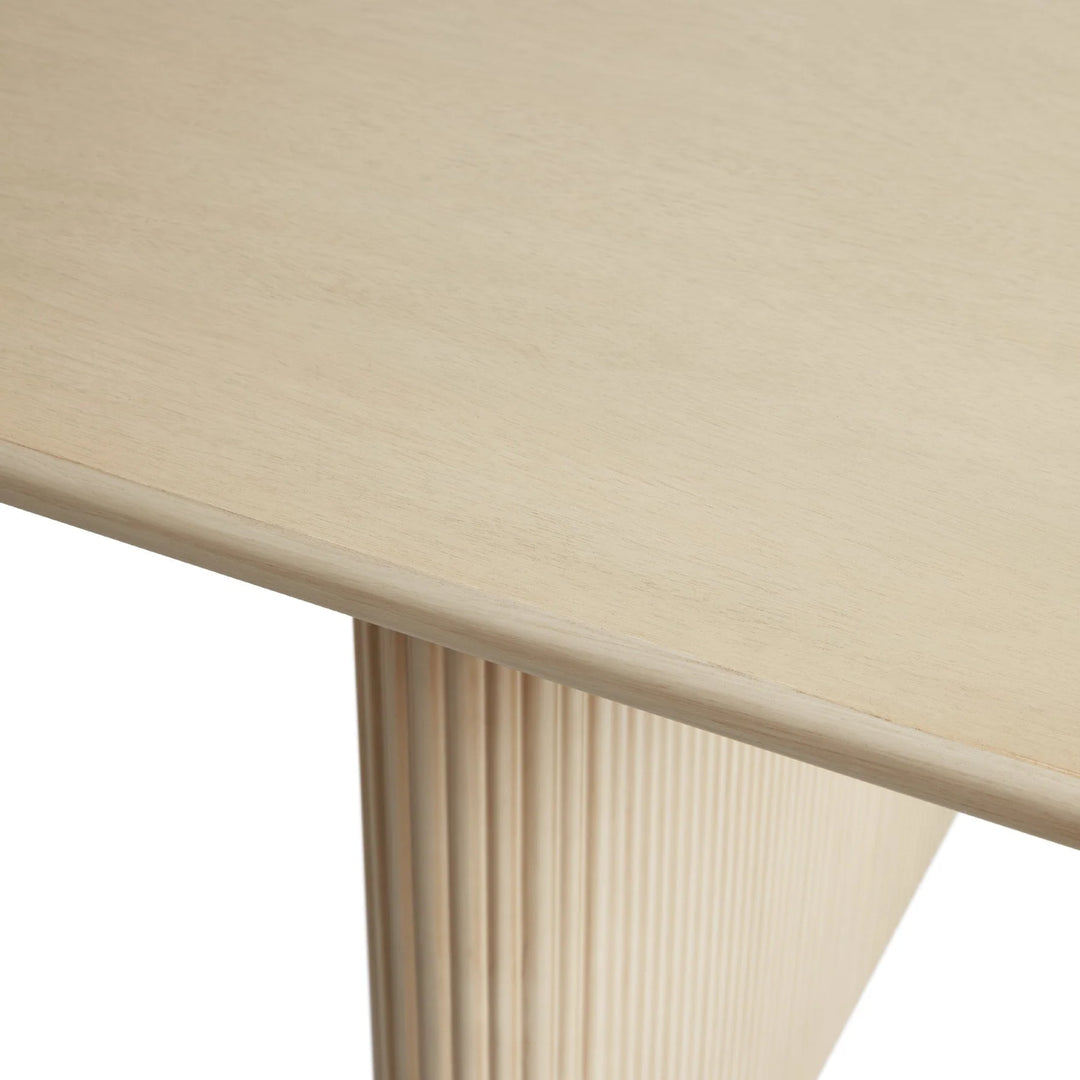 Dining Table with Reeded Base Birch Meryl