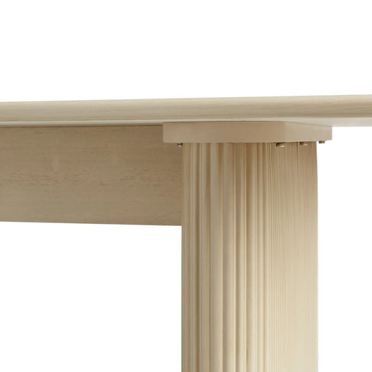 Dining Table with Reeded Base Birch Meryl