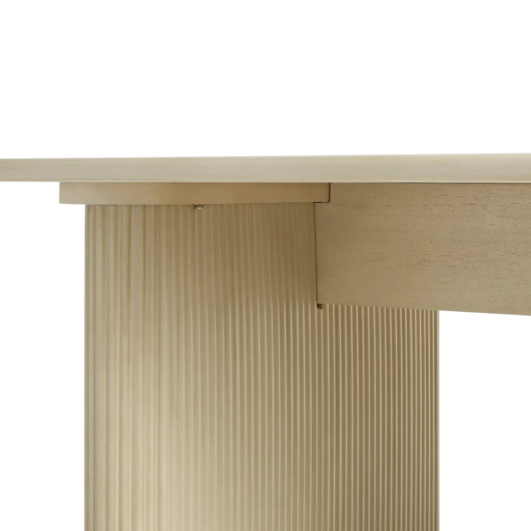 Dining Table with Reeded Base Birch Meryl