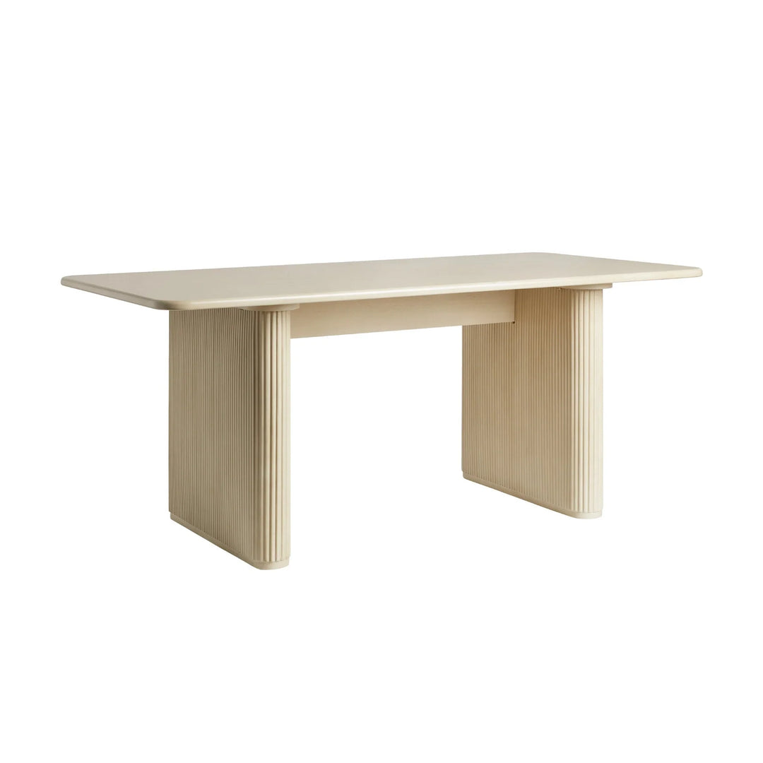 Dining Table with Reeded Base Birch Meryl