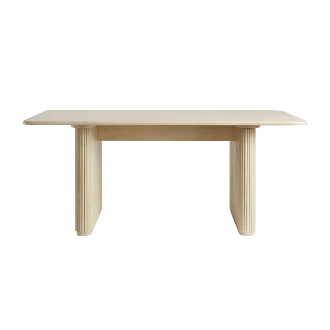 Dining Table with Reeded Base Birch Meryl