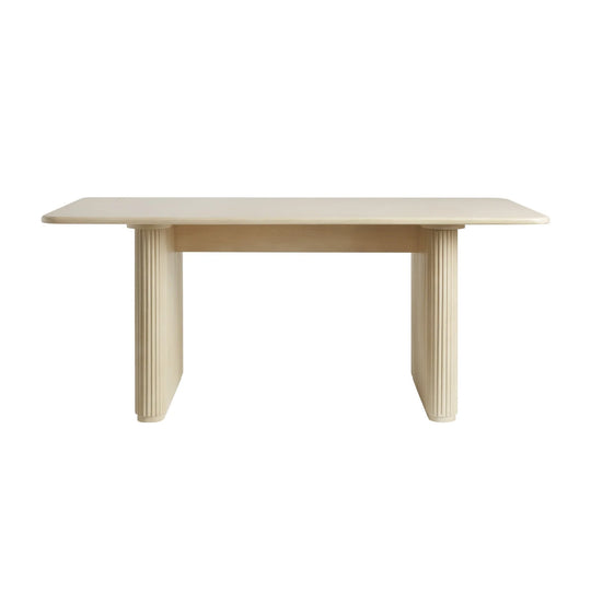 Dining Table with Reeded Base Birch Meryl