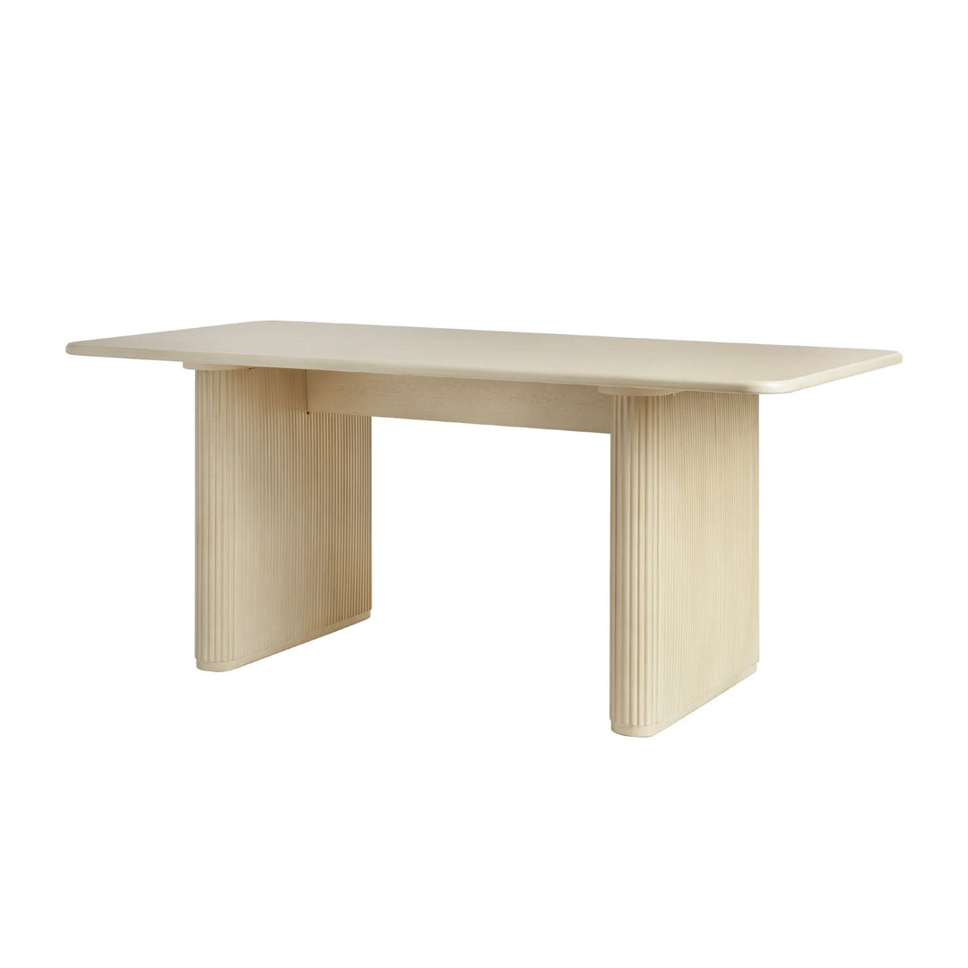 Dining Table with Reeded Base Birch Meryl