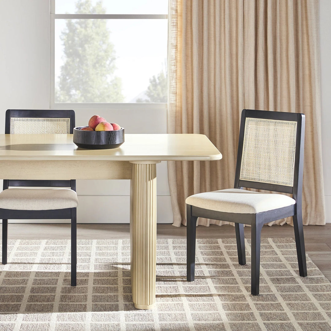 Dining Table with Reeded Base Birch Meryl