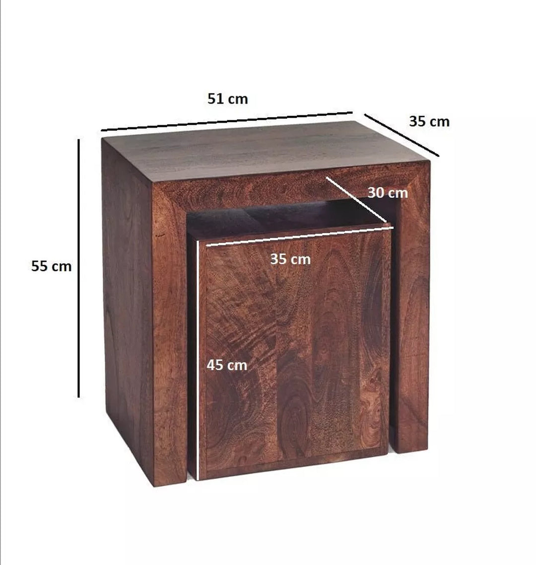 Dark Mango Cubed Nest Of 2 Tables Toko