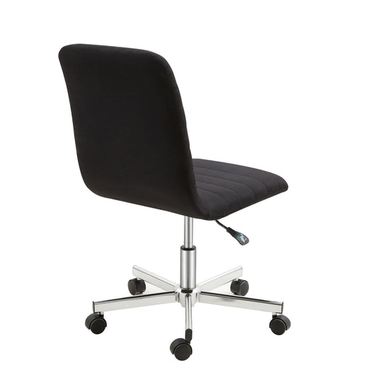 Armless Swivel Office Chair with Adjustable Height Black Blane