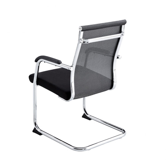 Set of 4 Office Mesh Chair with Metal Tubular Frame Black Aliya