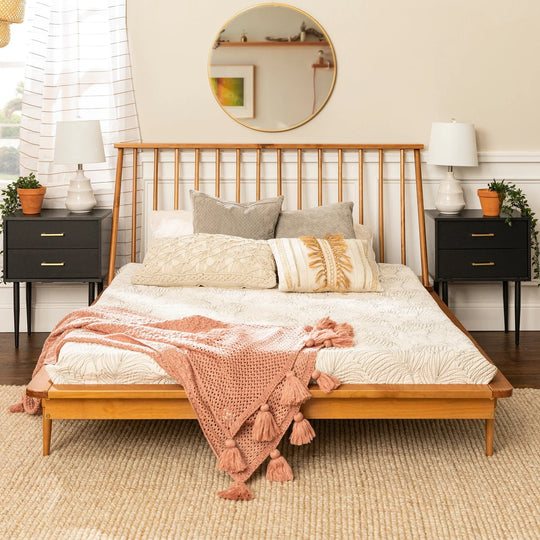 Back Solid Wood Bed Caramel Vida