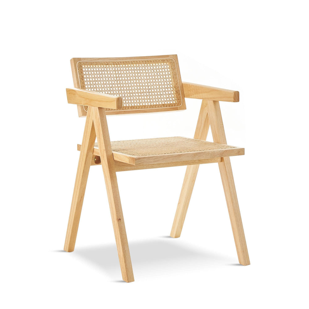 Set of 2 Rattan Dining Chair Natural Wood Alamea