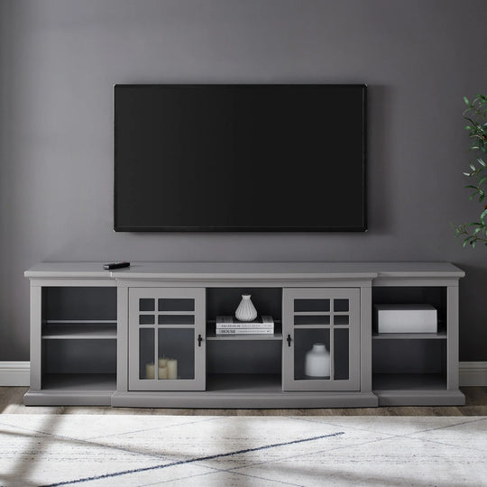 Glass Door TV Stand Grey Chryste