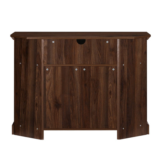 2 Door Corner TV Stand Dark Walnut Pursley