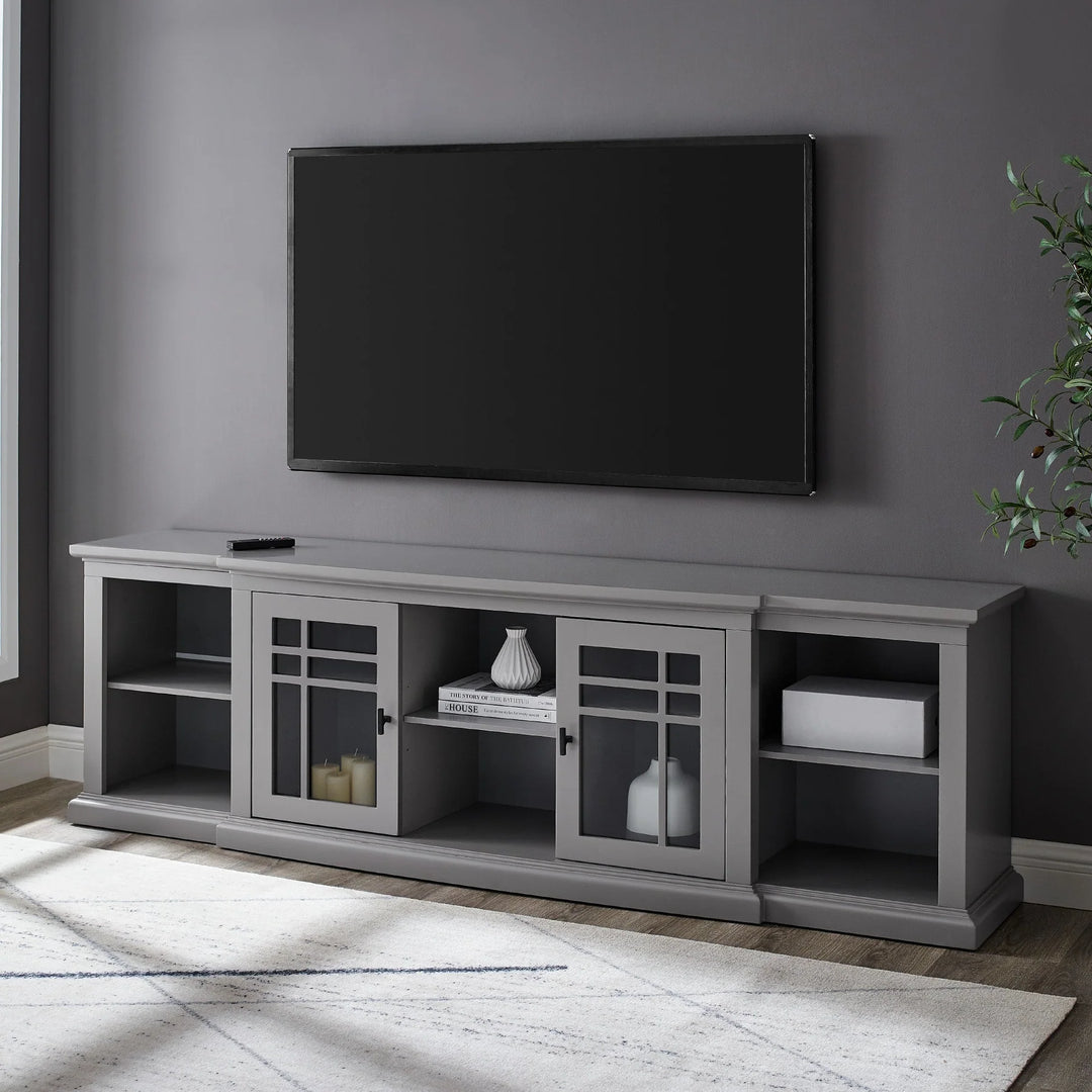 Glass Door TV Stand Grey Chryste