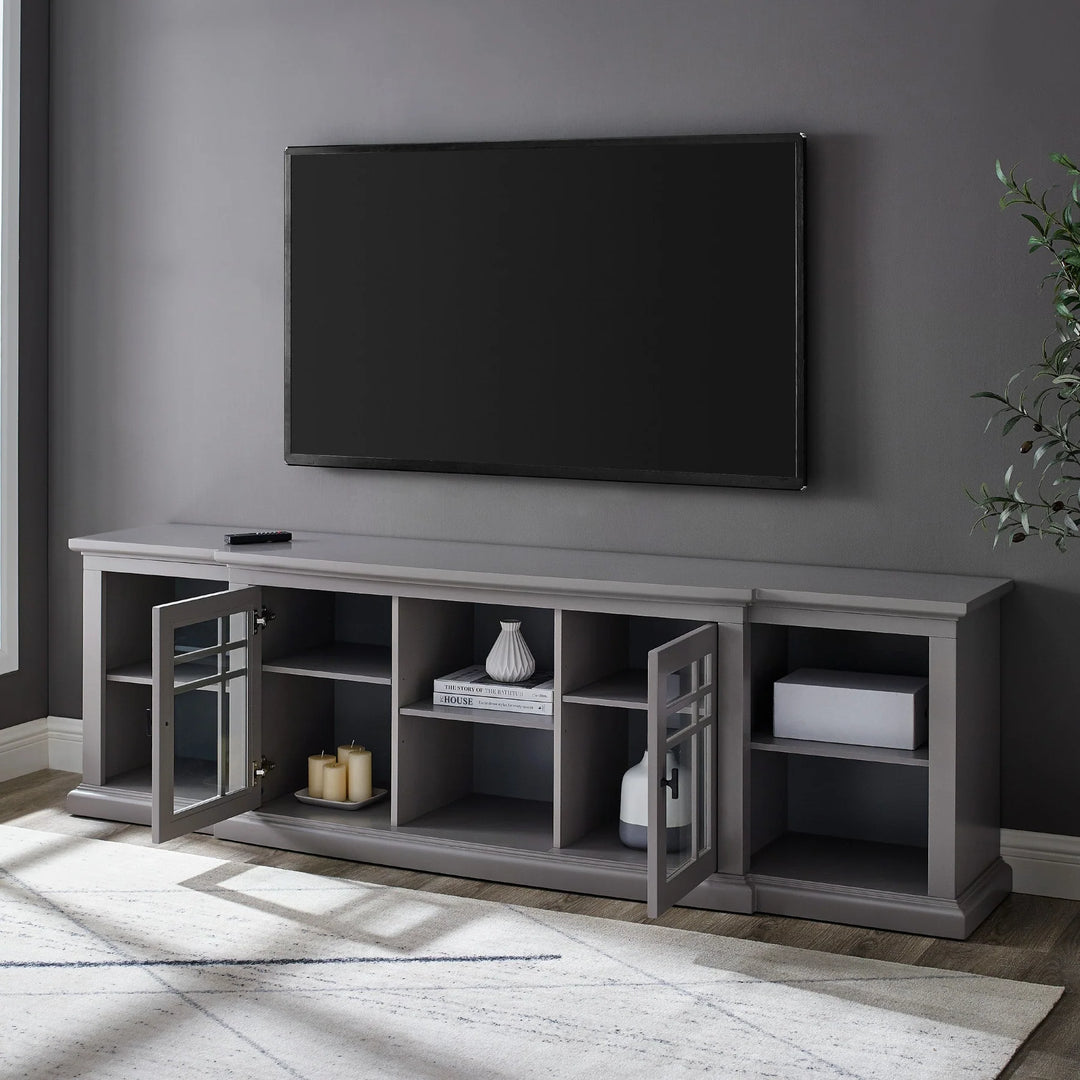 Glass Door TV Stand Grey Chryste