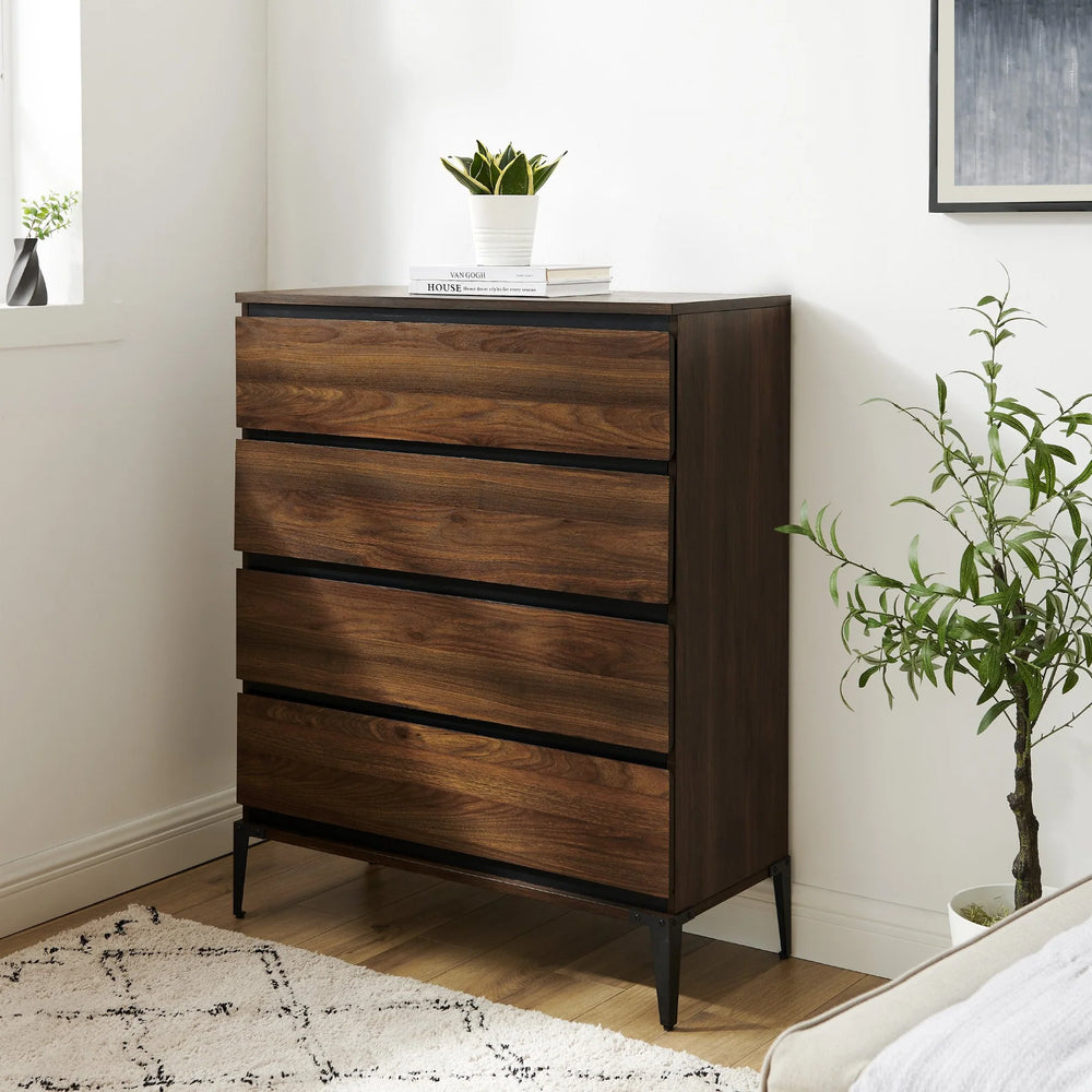 4 Drawer Chest Dark Walnut Aloni