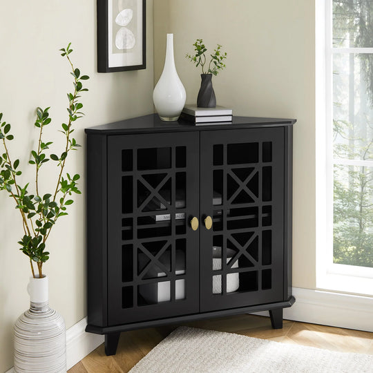 Corner Cabinet Black Malone