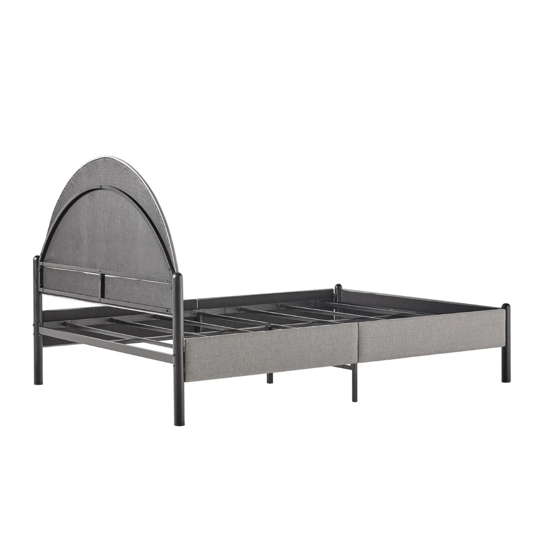 Queen Metal and Upholstered Bed with Arched Headboard Grey Hoopeston