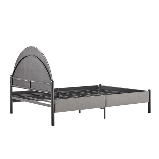 Queen Metal and Upholstered Bed with Arched Headboard Grey Hoopeston