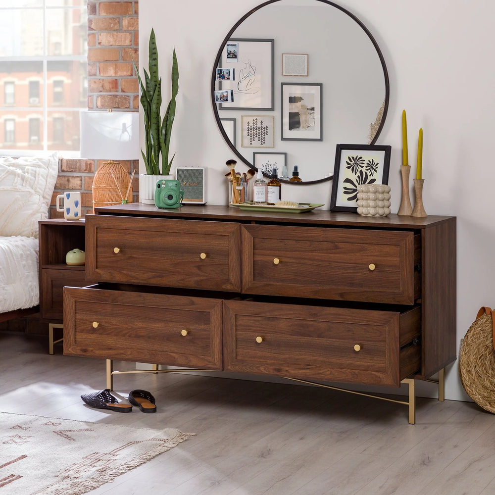 4 Drawer Dresser Dark Walnut Kenone