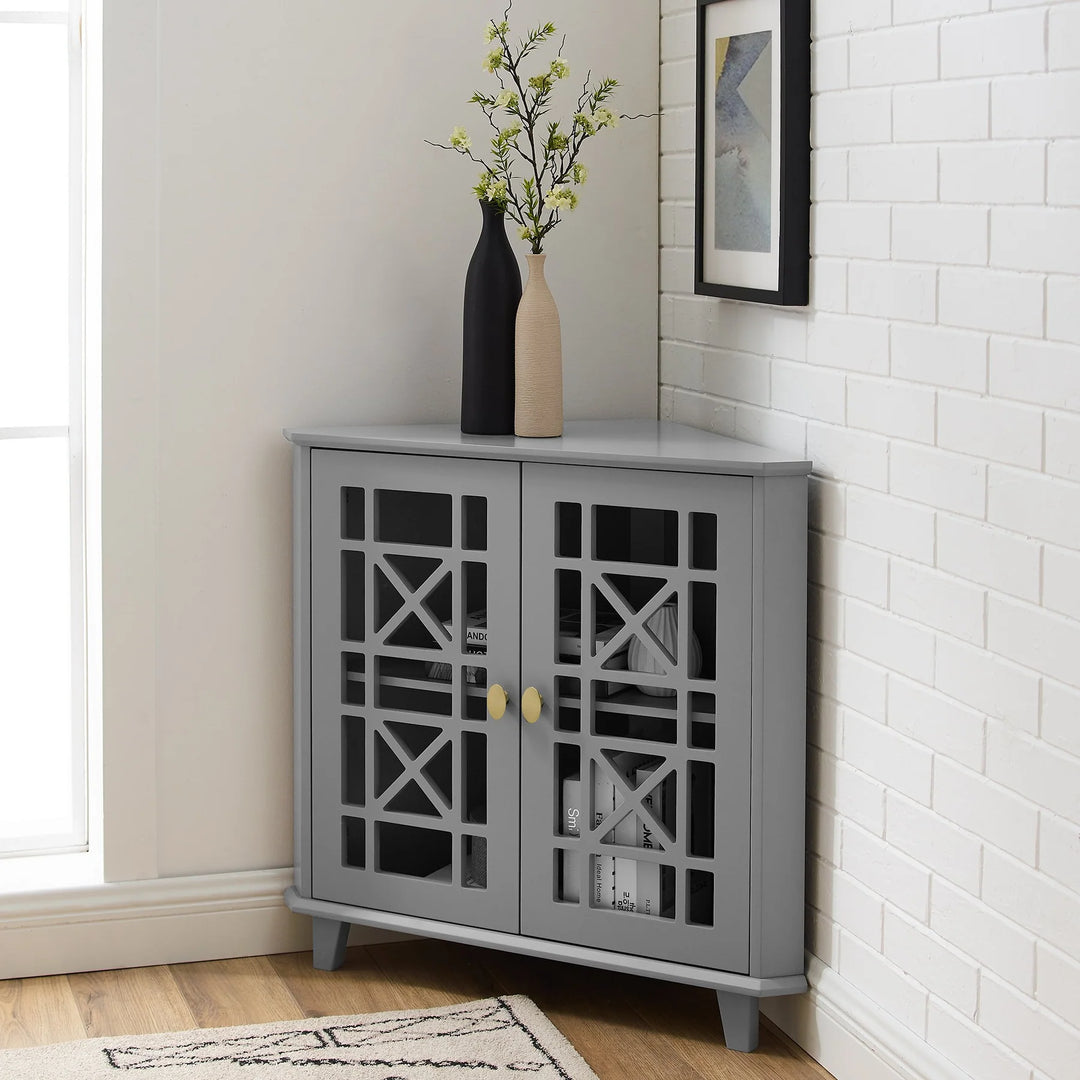 Corner Cabinet Grey Malone