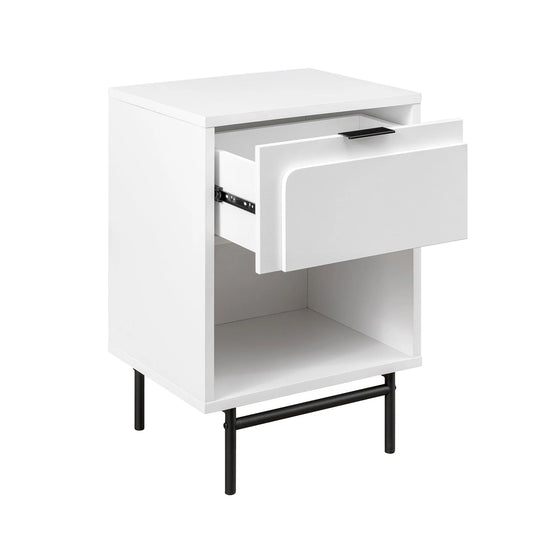 1 Drawer Bedside Table White Axton