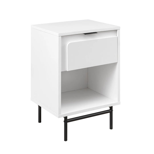 1 Drawer Bedside Table White Axton