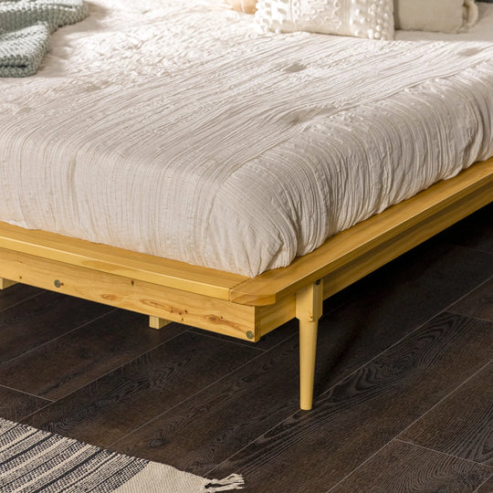 Solid Wood Platform Bed Light Oak King