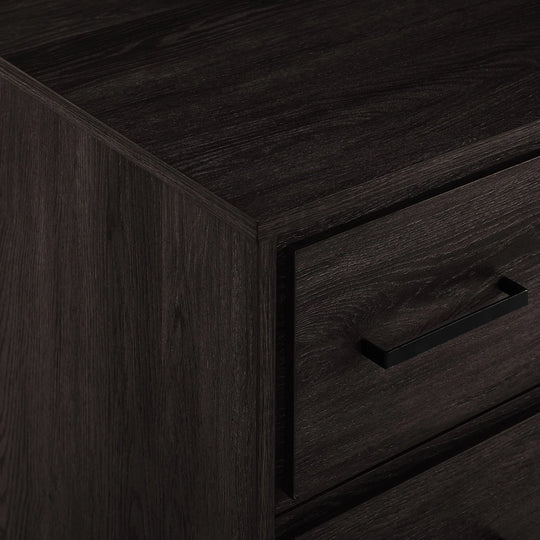 Modern Wood and Metal Drawer Chest Charcoal Lilette