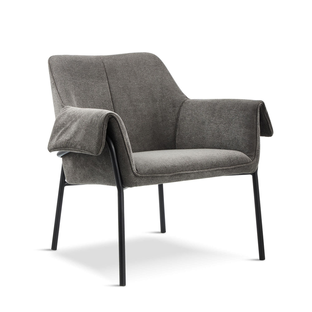 Lounge Armchair Fabric Dark Grey Valencia