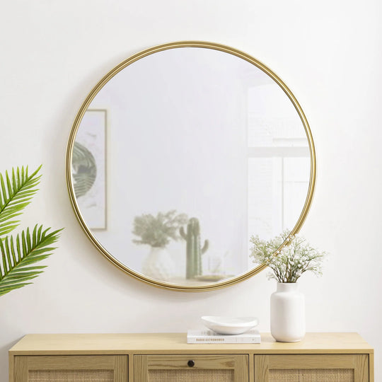Double Ribbed Frame Mirror Gold Baum