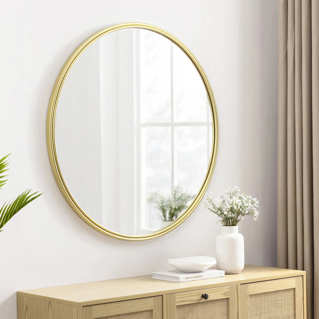 Double Ribbed Frame Mirror Gold Baum