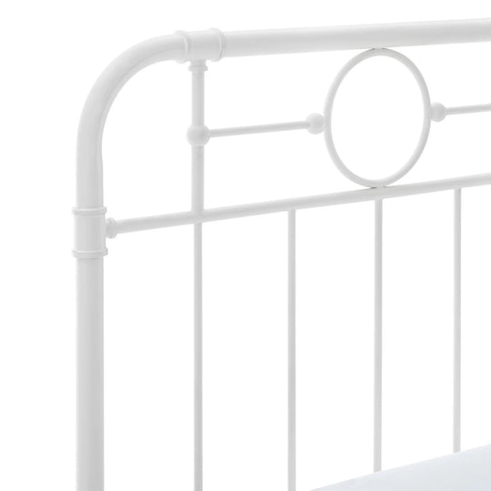 Metal Pipe Twin Bed White Elinor