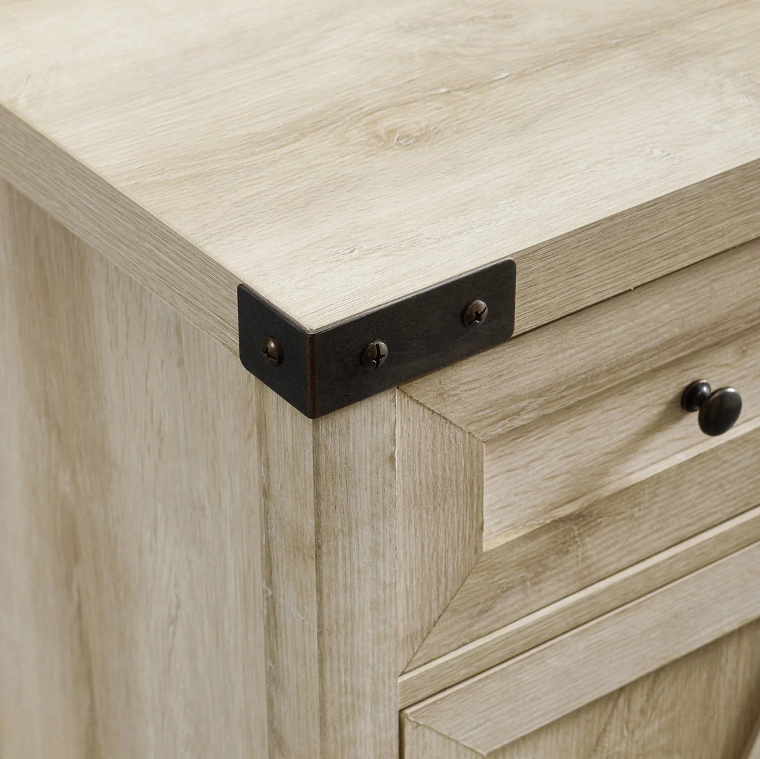 Barn Door Accent Cabinet White Oak Jermecia