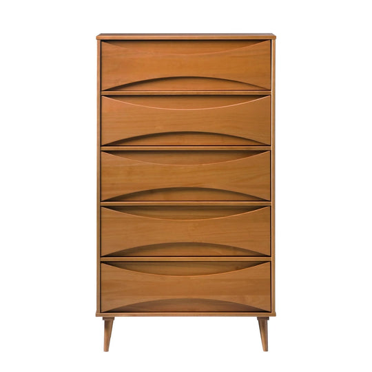 Solid Wood Modern Drawer Chest Caramel Argatha