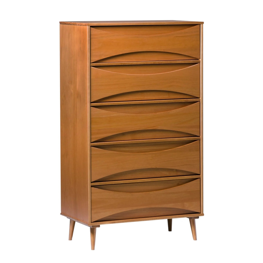 Solid Wood Modern Drawer Chest Caramel Argatha