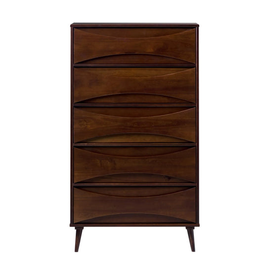 Solid Wood Modern Drawer Chest  Walnut Argatha