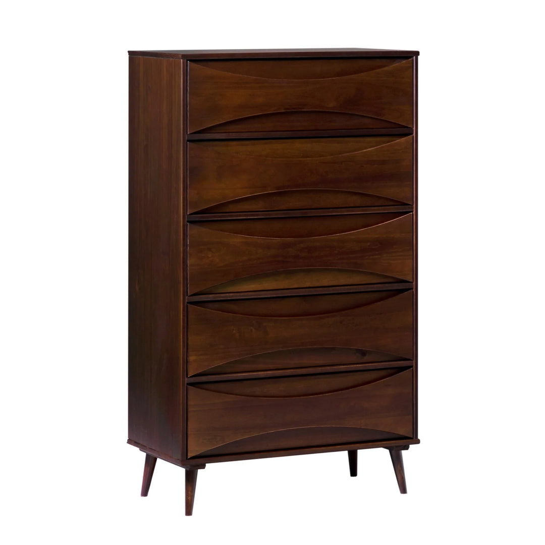 Solid Wood Modern Drawer Chest  Walnut Argatha