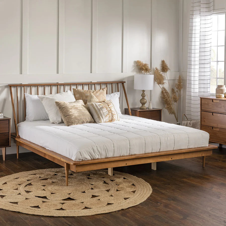 Back Solid Wood Bed Caramel Vida