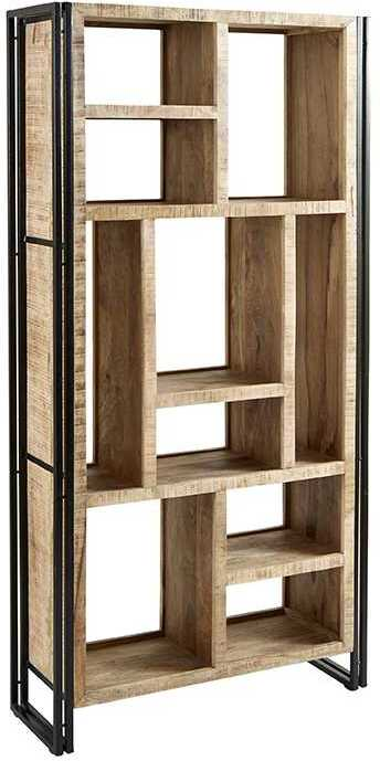 Multi Shelf Bookcase Reclaimed Mango Wood Cosmo Industrial