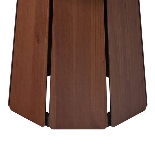 Round Solid Wood Pedestal Dining Table Brown Rathulf