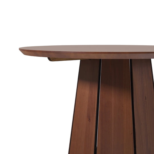 Round Solid Wood Pedestal Dining Table Brown Rathulf