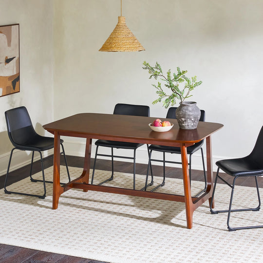 Dining Table with Trestle Base  Walnut Lenworth